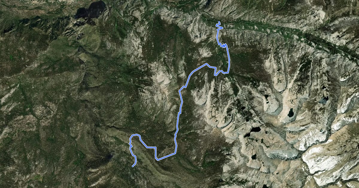 Маршрут Avalanche Pass Trail на спутниковом снимке