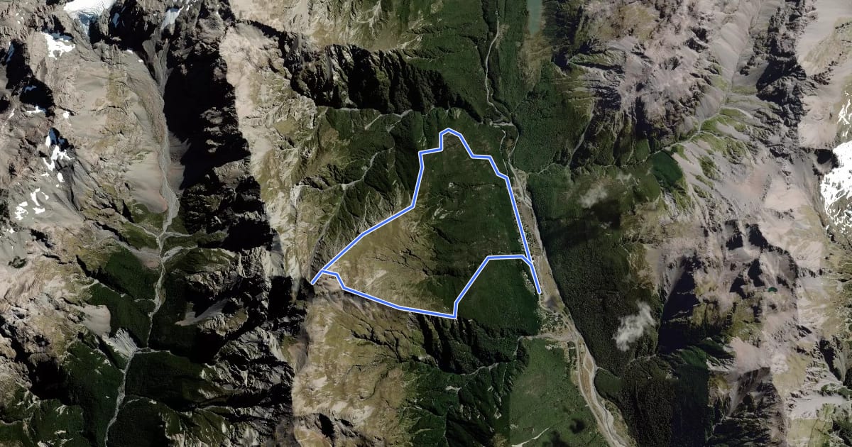 Маршрут Avalanche Peak на спутниковом снимке
