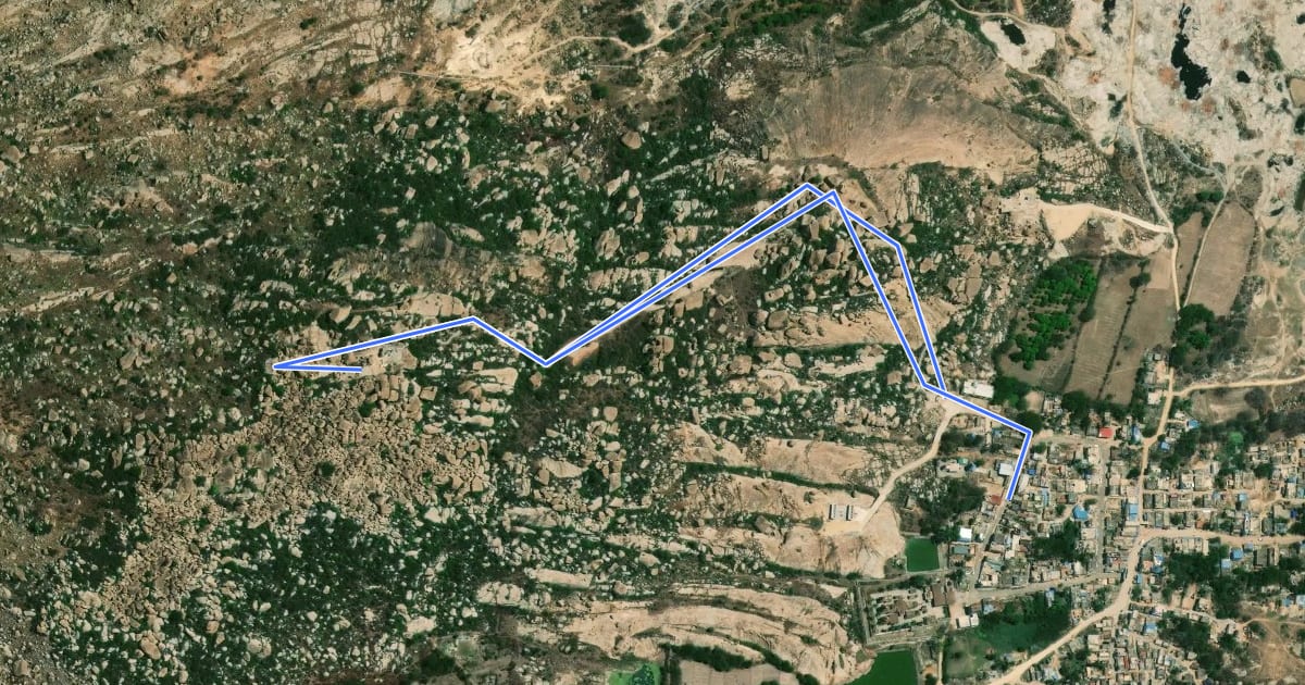 Маршрут Avani Hiking Trail на спутниковом снимке