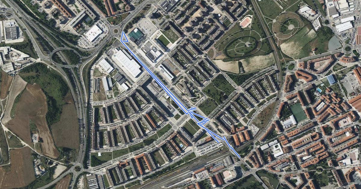 Маршрут Avenida de Gipuzkoa на спутниковом снимке