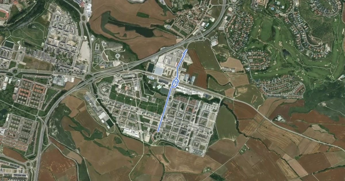 Маршрут Avenida de la Unión Europea на спутниковом снимке