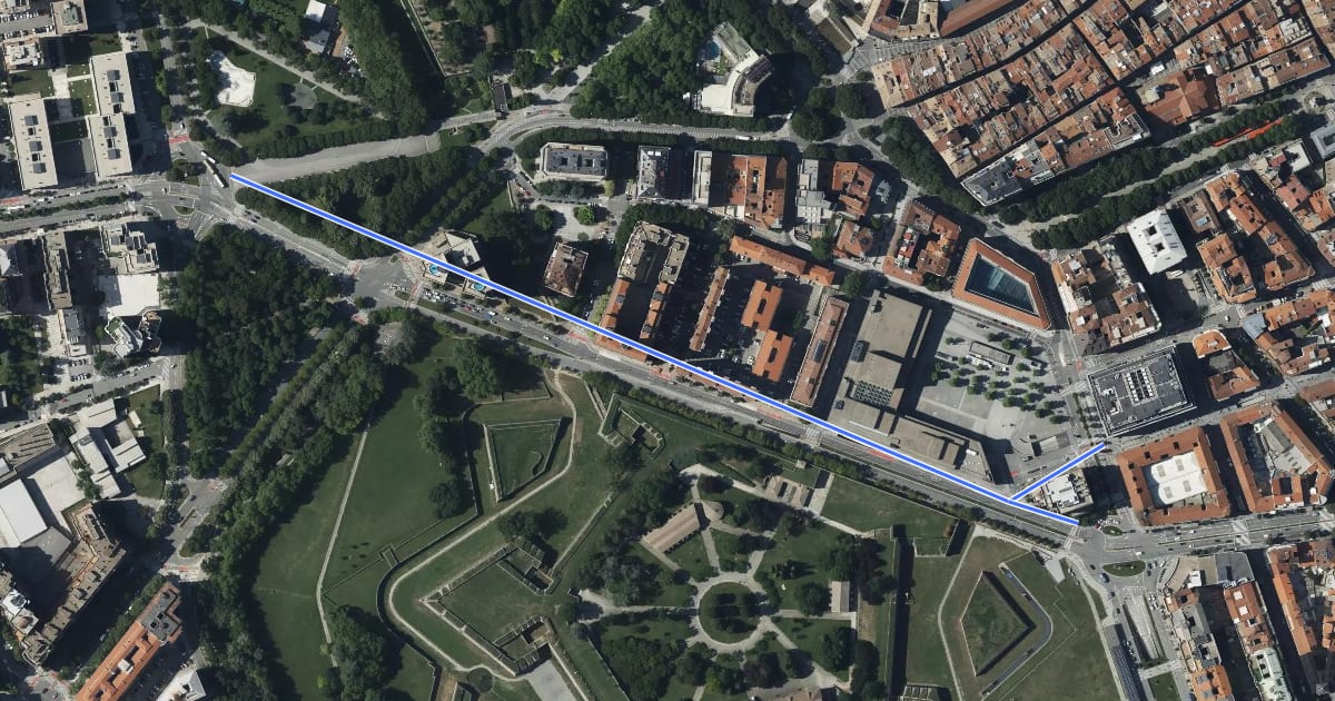 Маршрут Avenida del Ejercito на спутниковом снимке