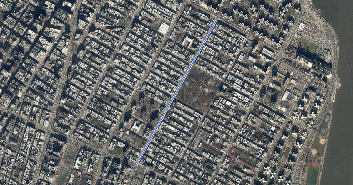 Маршрут Avenue A на спутниковом снимке