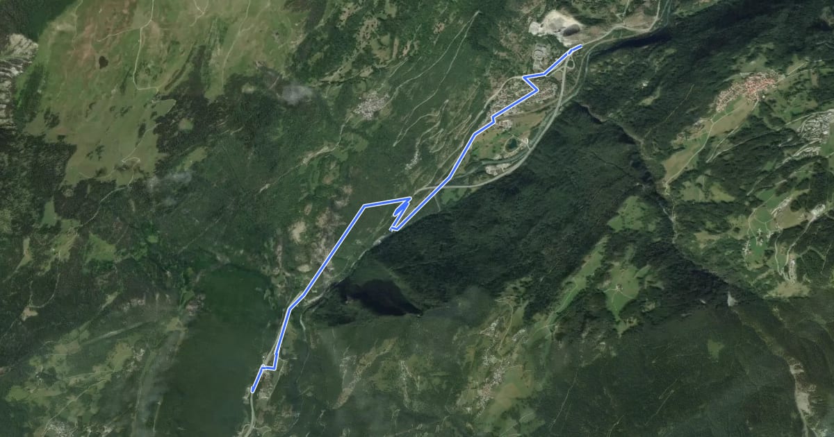 Маршрут Avenue Verte de Tarentaise (itinéraire velo du tunnel de Siaix) на спутниковом снимке