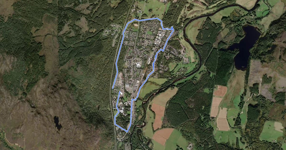Маршрут Aviemore Orbital на спутниковом снимке