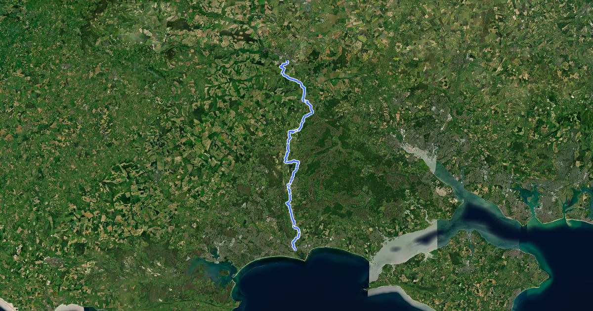 Маршрут Avon Valley Path на спутниковом снимке