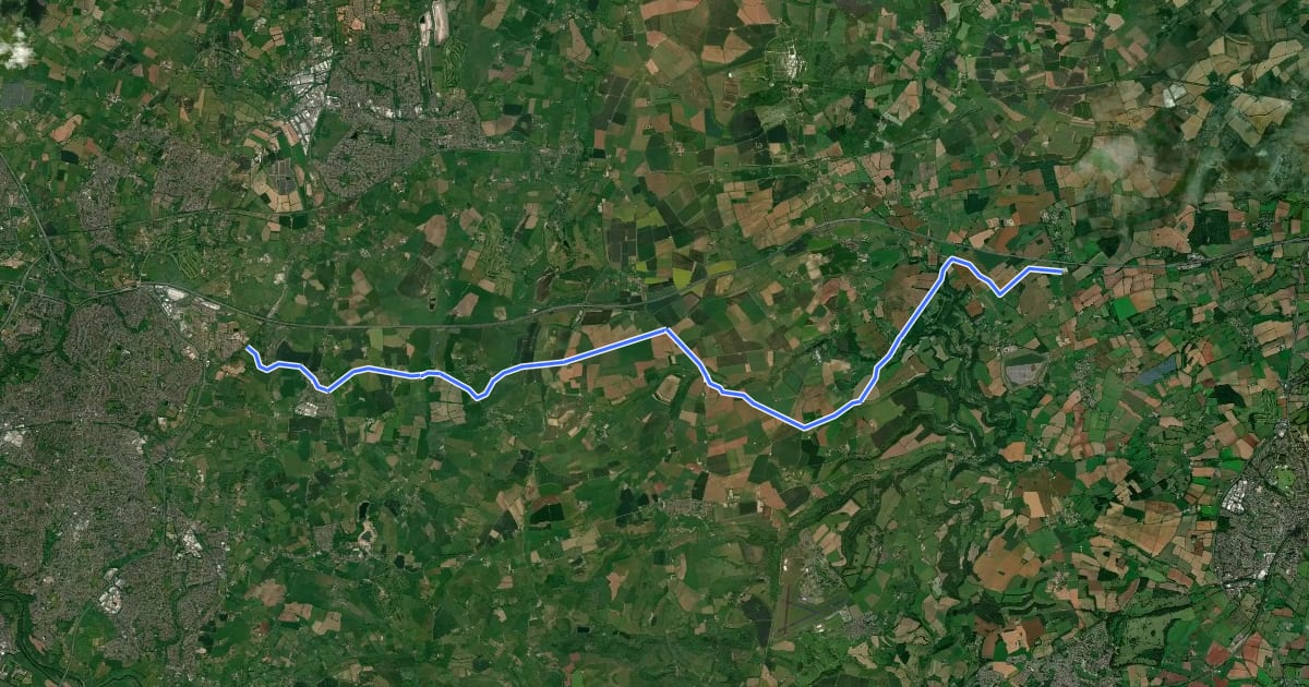 Маршрут Avon Wiltshire Cycle Link на спутниковом снимке