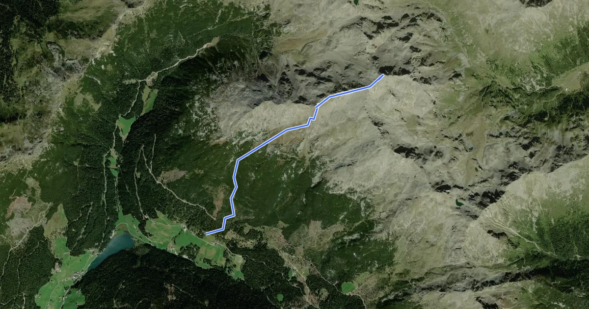 Маршрут AVS 5A - Durnholz - Tellerjoch - Jakobsspitze на спутниковом снимке