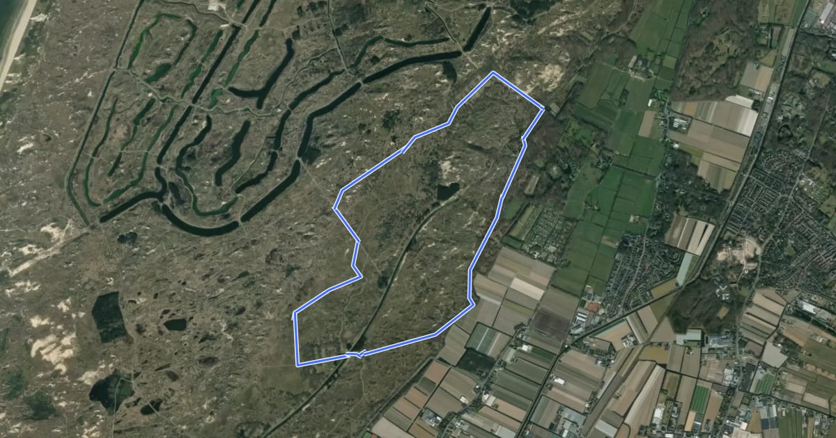 Маршрут AWD-Pannenland-Blauw на спутниковом снимке