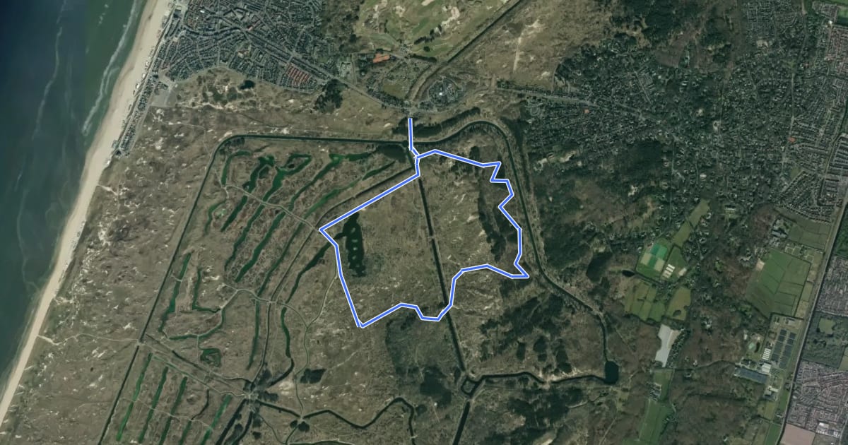 Маршрут AWD-Zandvoortselaan-Groen на спутниковом снимке