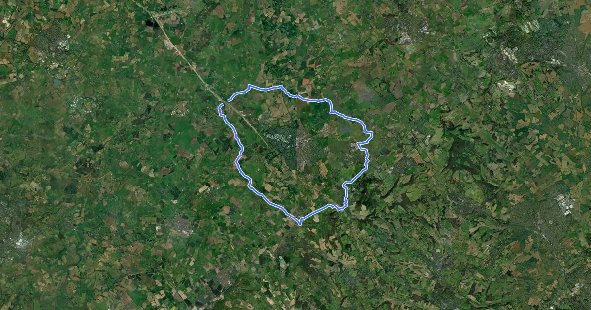Маршрут Aylesbury Ring на спутниковом снимке