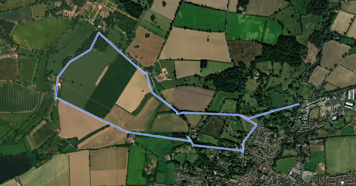 Маршрут Aylsham Circular на спутниковом снимке