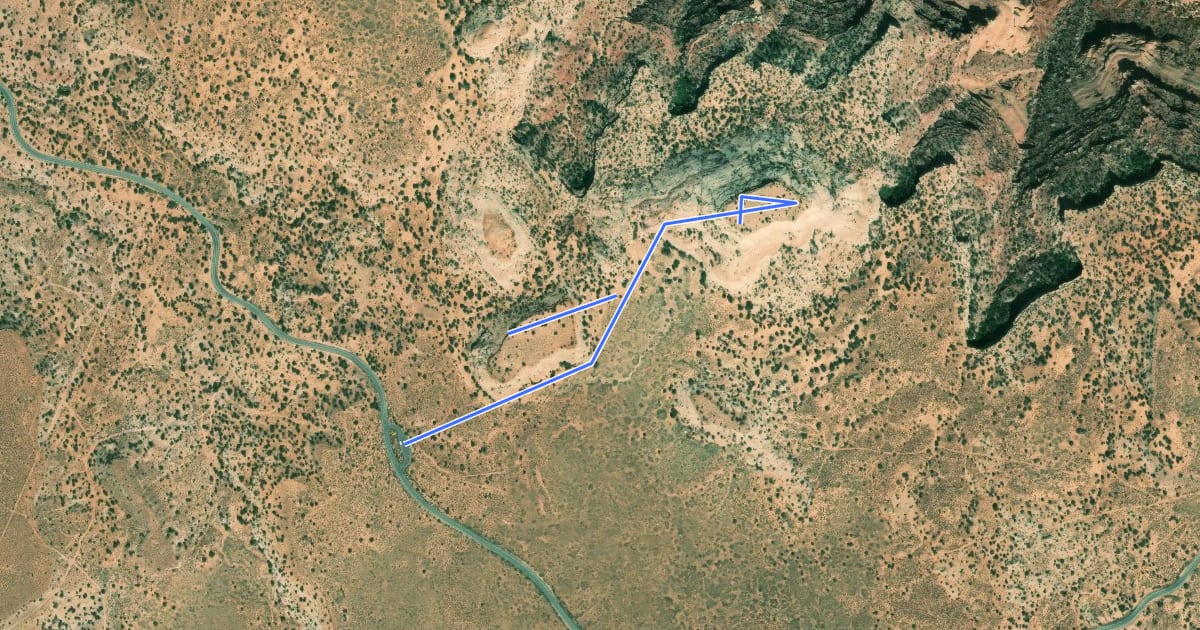 Маршрут Aztec Butte Trail на спутниковом снимке