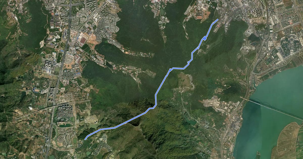Маршрут 岘山绿道B线 на спутниковом снимке