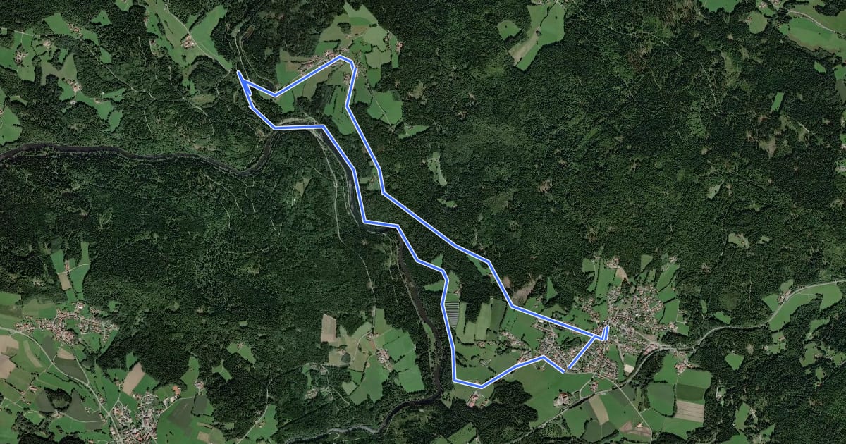 Маршрут Böbrach Wanderroute 10 на спутниковом снимке