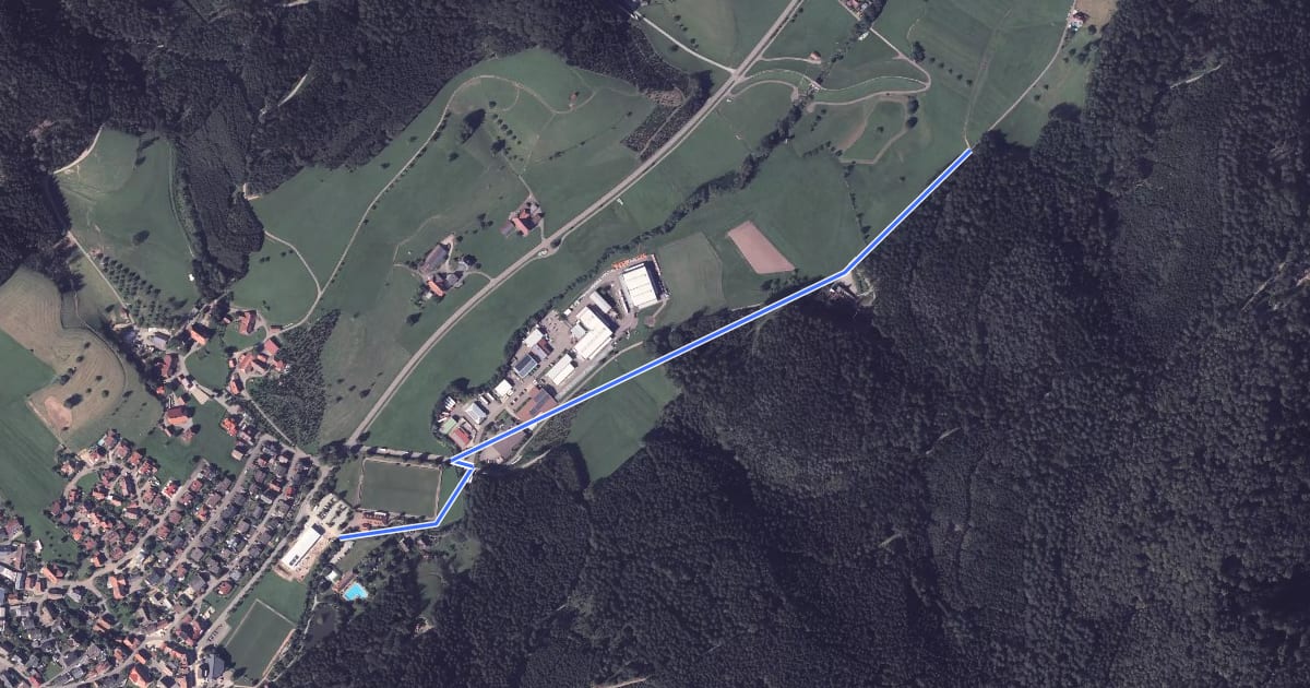 Маршрут Bächlewald - Hofstetten Schwimmbadbrücke на спутниковом снимке