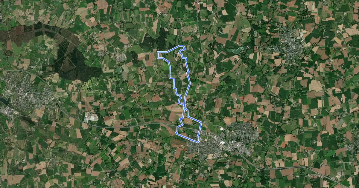 Маршрут Bédée - circuit Nord на спутниковом снимке