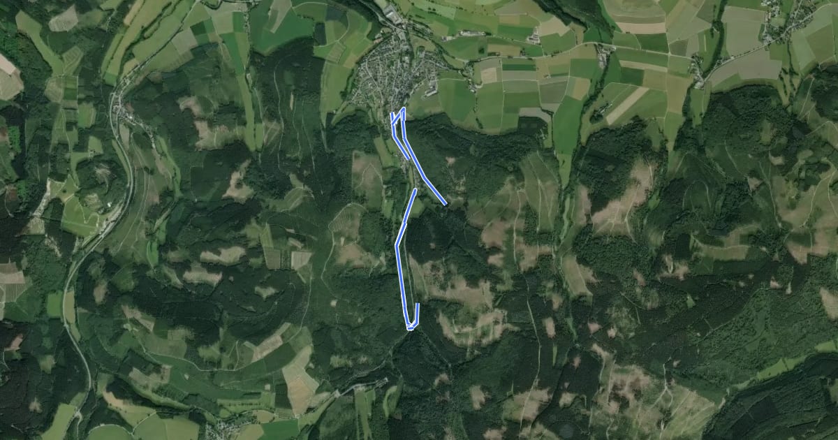 Маршрут Bödefeld Rundweg B7 Freiheitspfad на спутниковом снимке