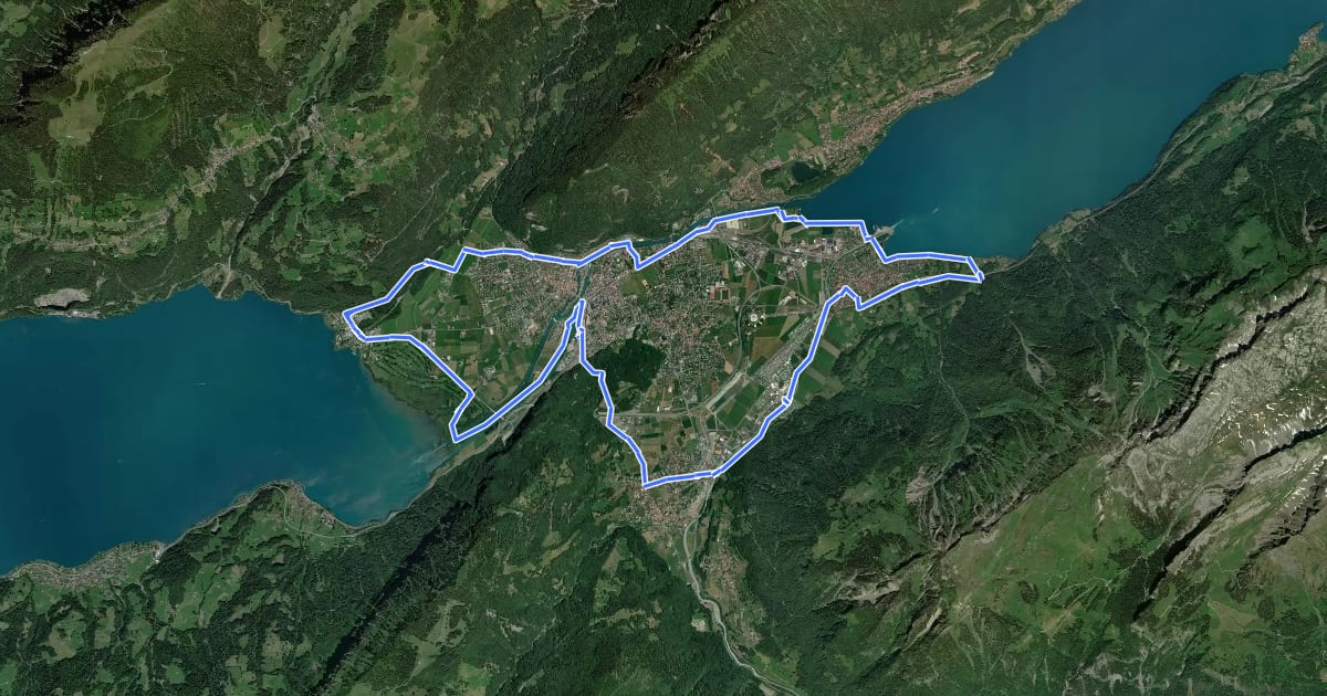 Маршрут Bödeli-Route на спутниковом снимке