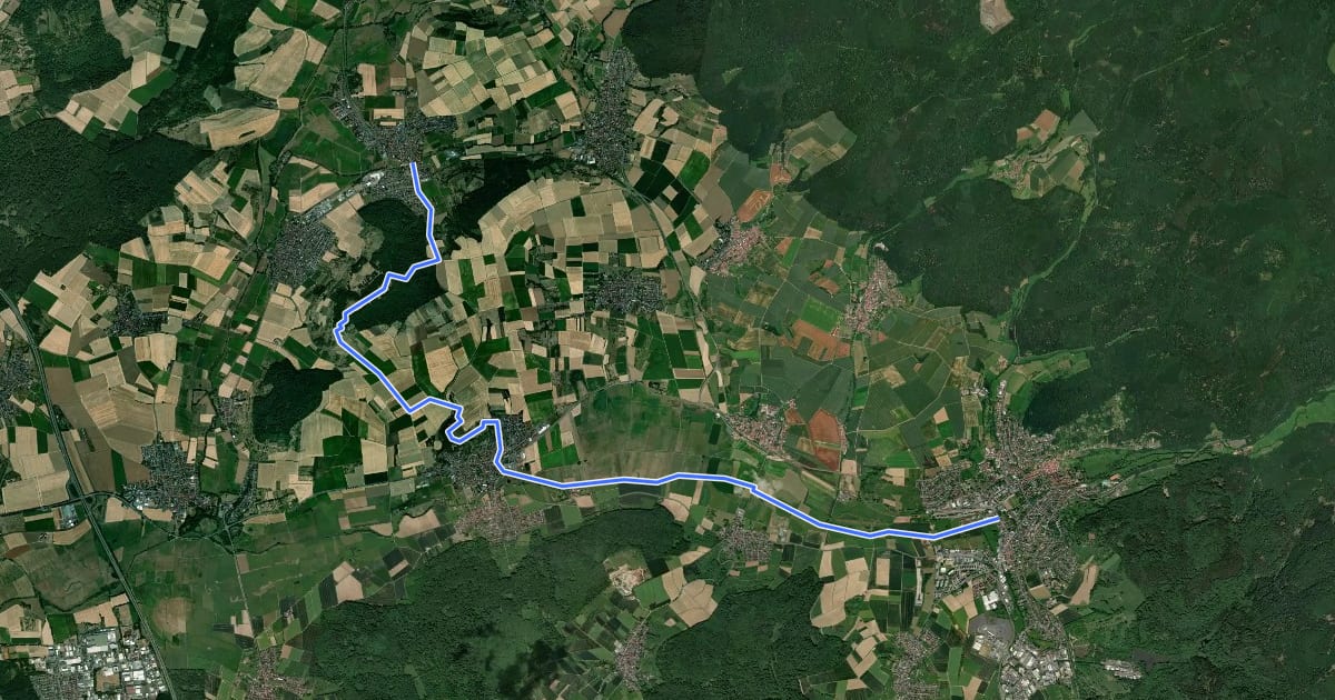 Маршрут Büdingen-Stockheim Weg на спутниковом снимке