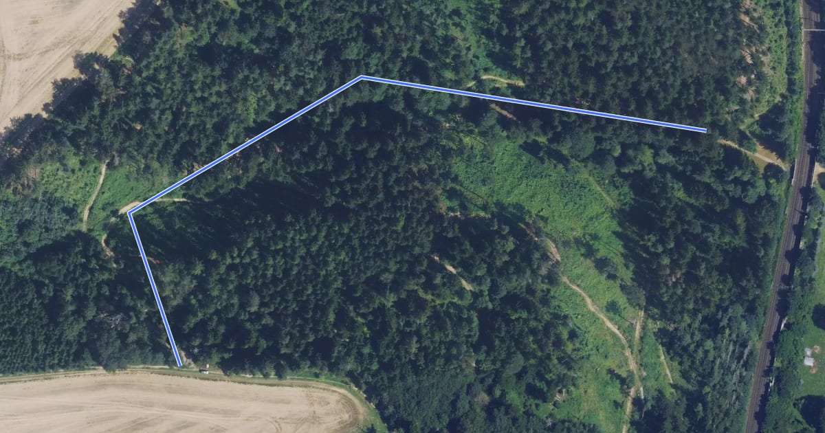 Маршрут Březovský trail - černý на спутниковом снимке