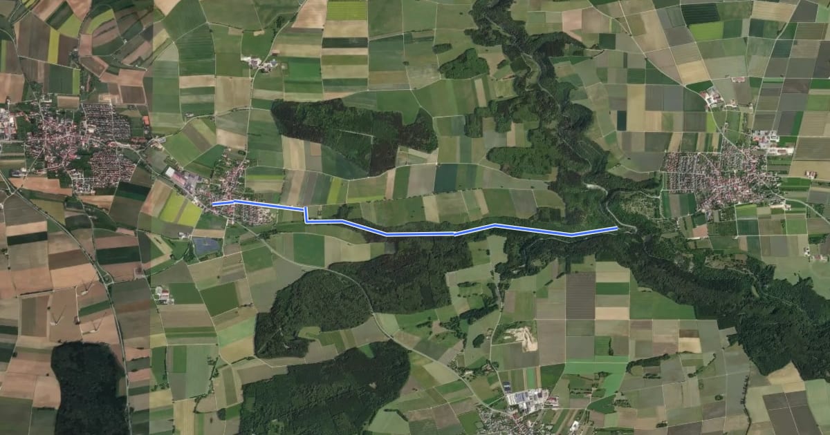 Маршрут Bühlenhausen - Bermaringen на спутниковом снимке