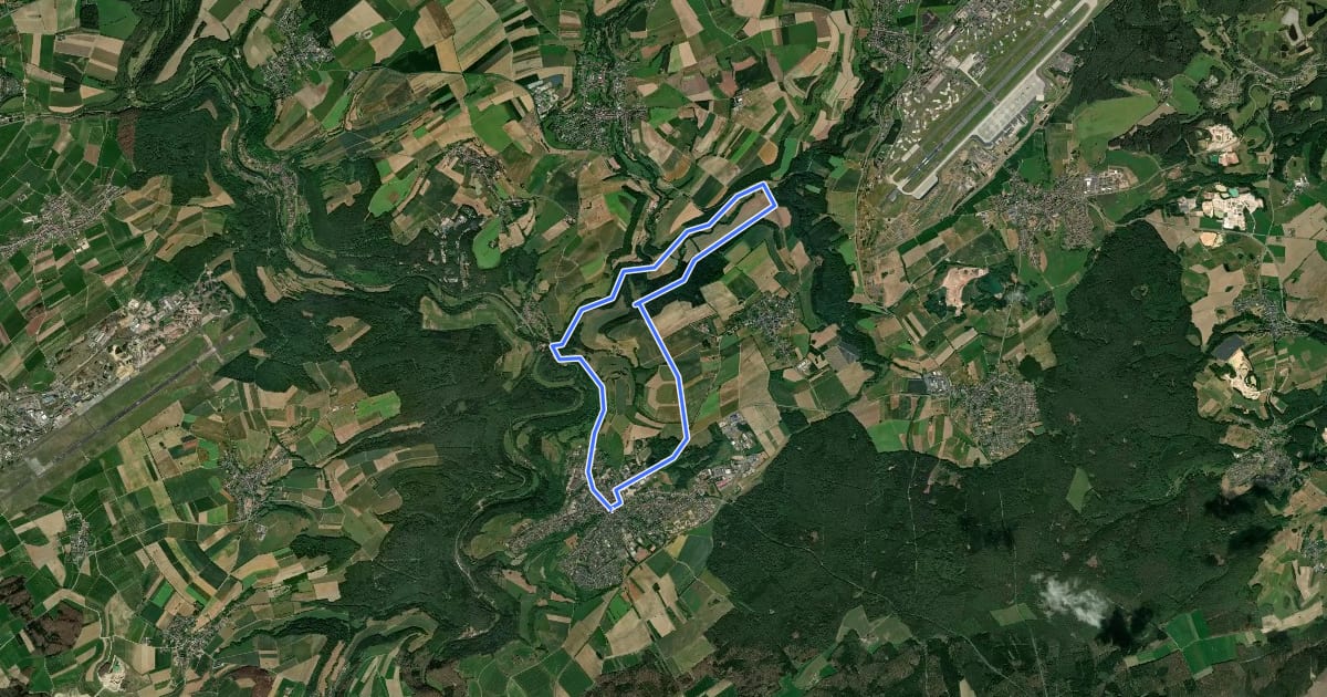 Маршрут Bähnchenweg на спутниковом снимке