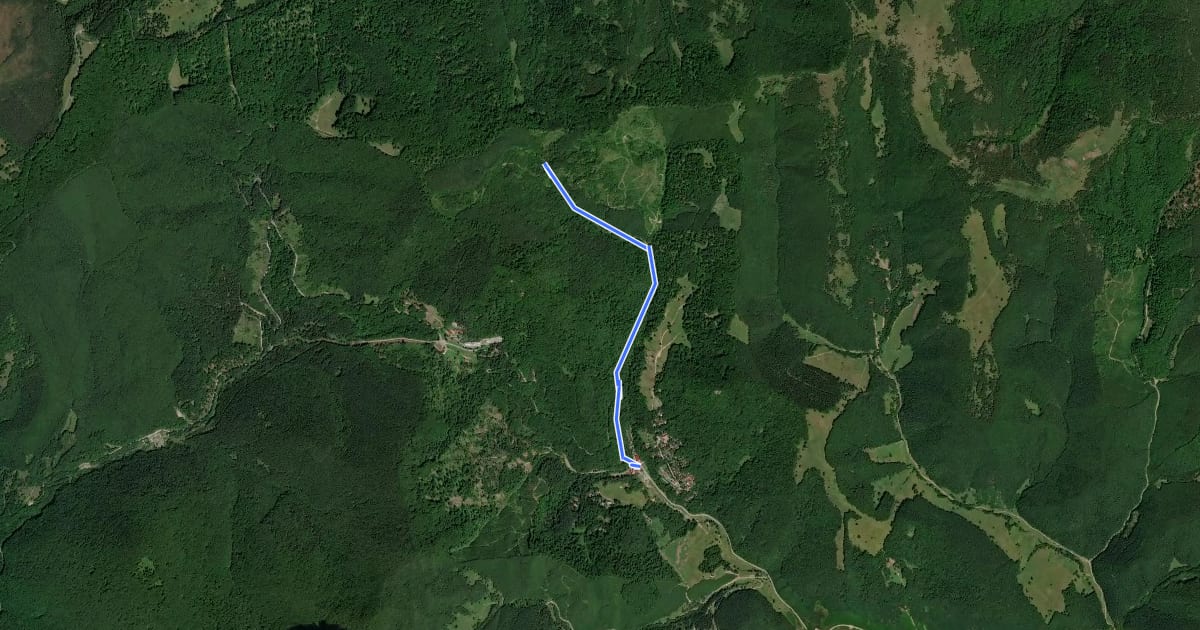 Маршрут Băile Balvanyos - Tinovul Buffogo на спутниковом снимке