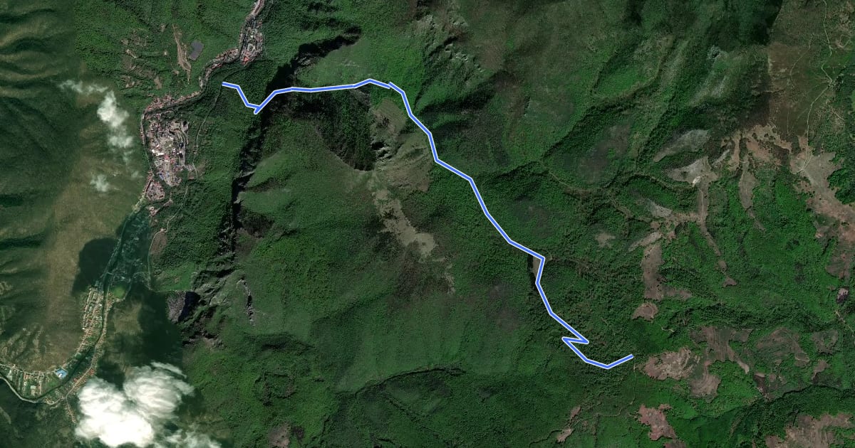 Маршрут Băile Herculane (DN67D) - Creasta Munților Mehedinți на спутниковом снимке