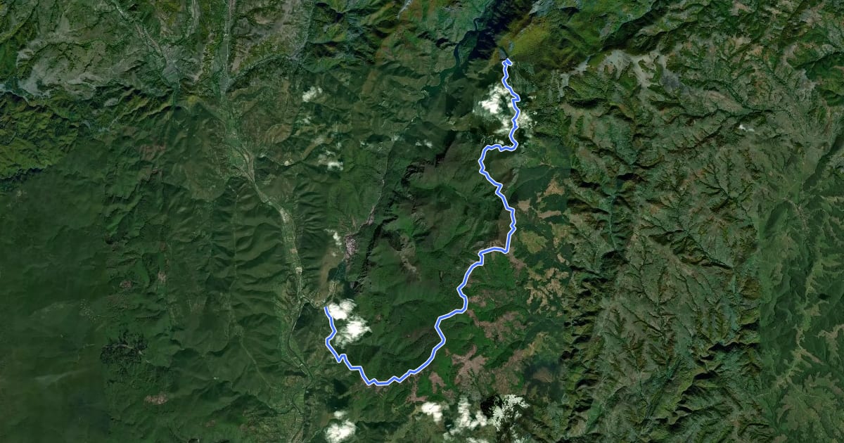 Маршрут Băile Herculane (DN67D) - Poiana Balta Cerbului на спутниковом снимке