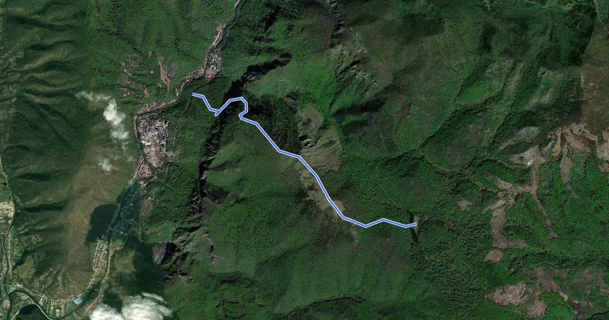 Маршрут Băile Herculane (DN67D) - Poiana Mușuroane на спутниковом снимке