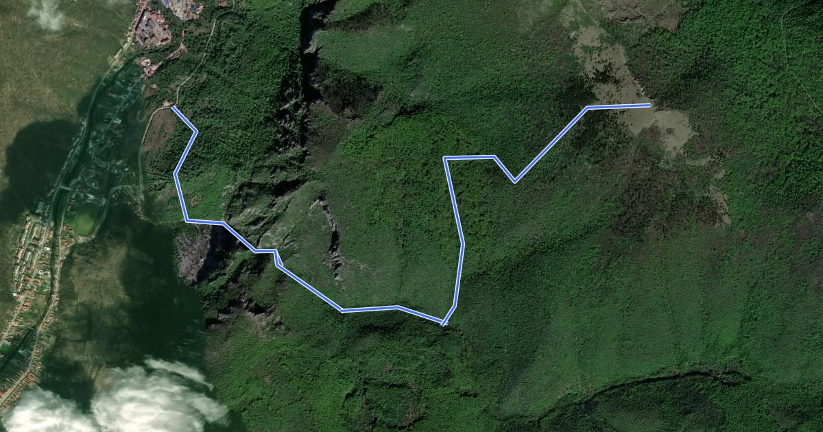 Маршрут Băile Herculane (DN67D) - Vârful Domogledul Mare (1105 m) на спутниковом снимке