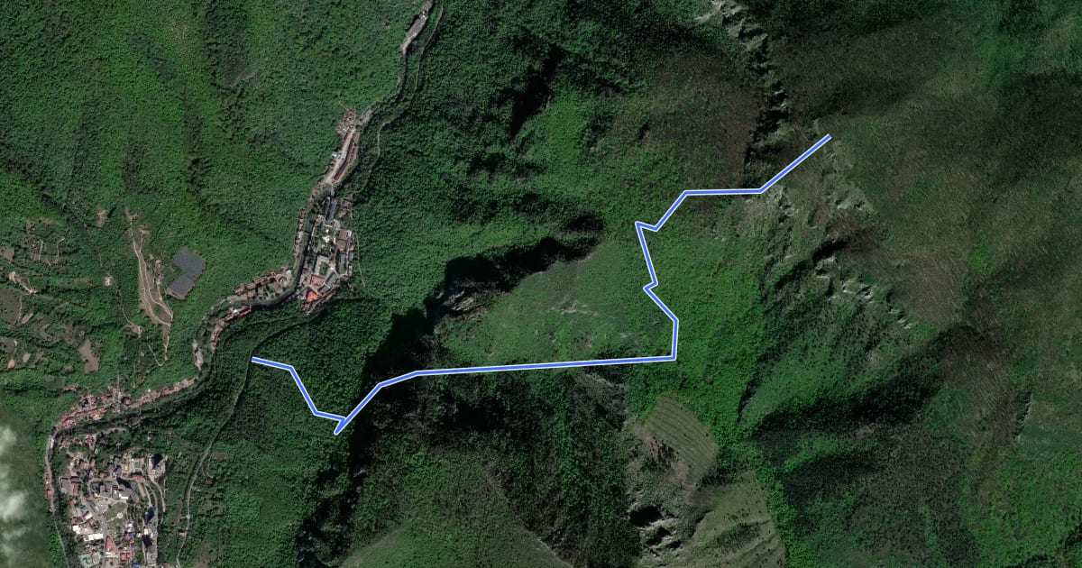 Маршрут Băile Herculane (DN67D) - Vârful Șușcu (1192 m) на спутниковом снимке