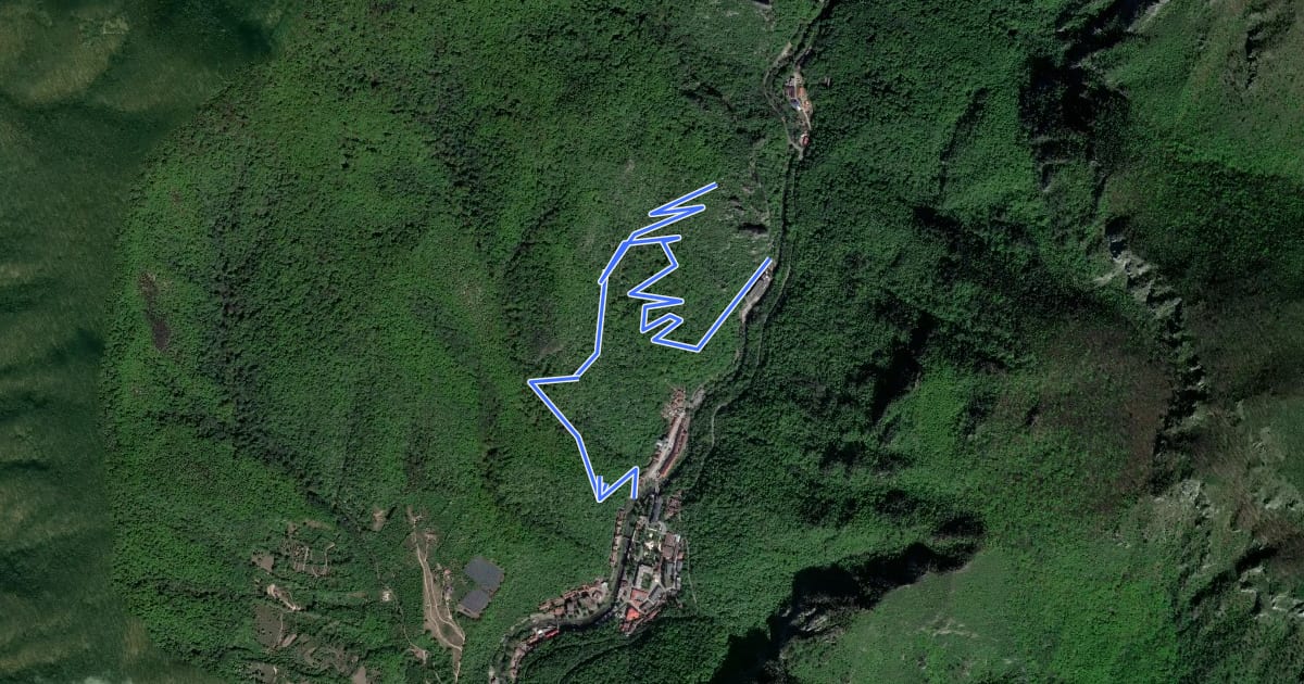 Маршрут Băile Herculane - Izvorul Diana III - Izvorul Munk - Foisorul Galben - Vf. Ciorici - Grota cu Aburi - Grota Haiducilor на спутниковом снимке