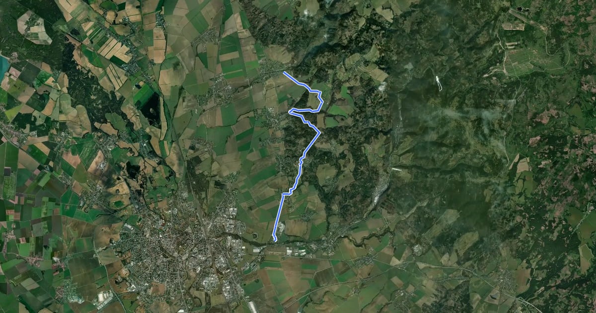 Маршрут Bělkovice-Lašťany, napojení na 6029 - Bystrovany, napojení na 5.GW K-M-V на спутниковом снимке
