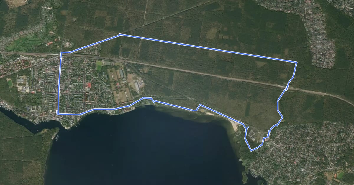 Маршрут Bölsche Wanderweg на спутниковом снимке