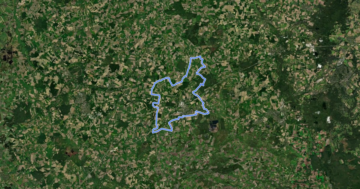 Маршрут Börde-Tour Sittensen Radweg на спутниковом снимке