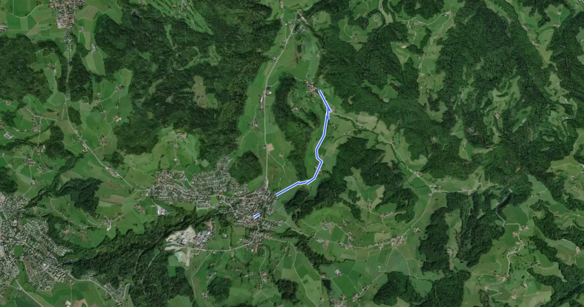 Маршрут Bäretswil - Rüetswil - Hinterburg на спутниковом снимке