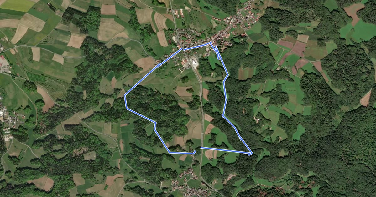 Маршрут Bärnfels Rundwanderweg Herzogwind на спутниковом снимке
