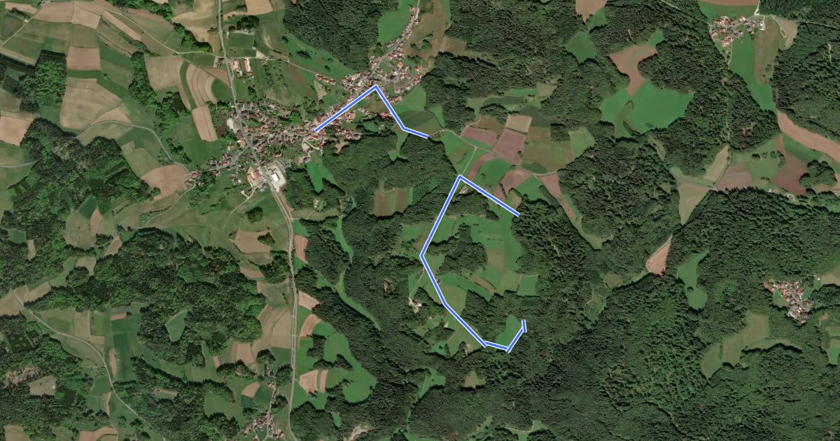 Маршрут Bärnfels Rundwanderweg Reitersberg на спутниковом снимке