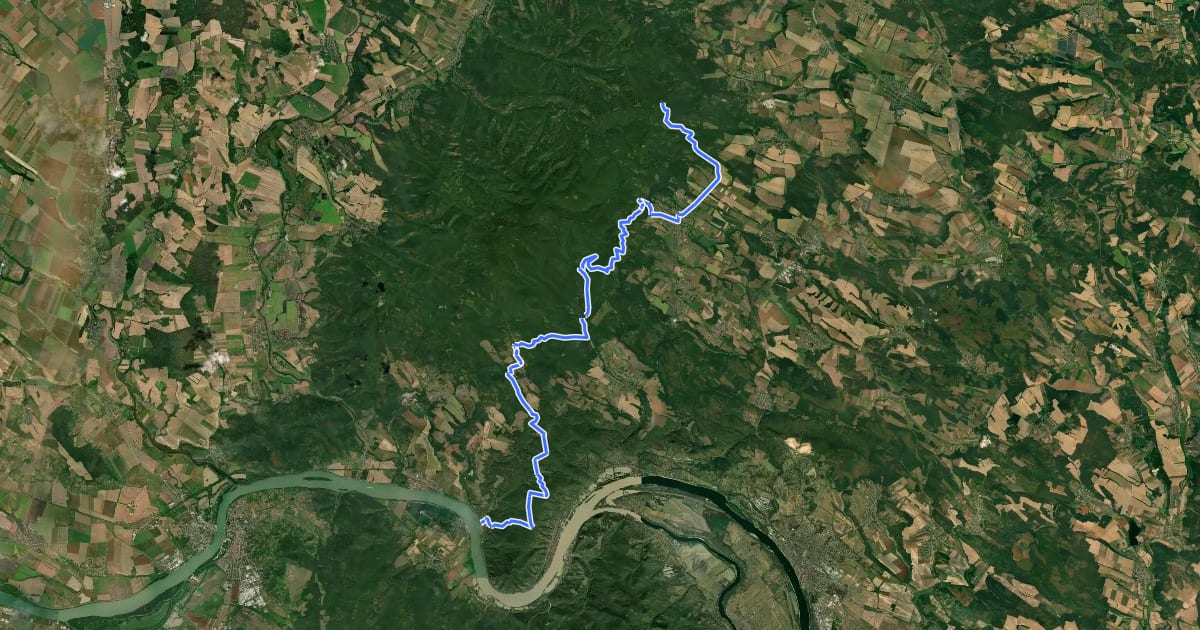 Маршрут Börzsönyi kék mtb túra на спутниковом снимке