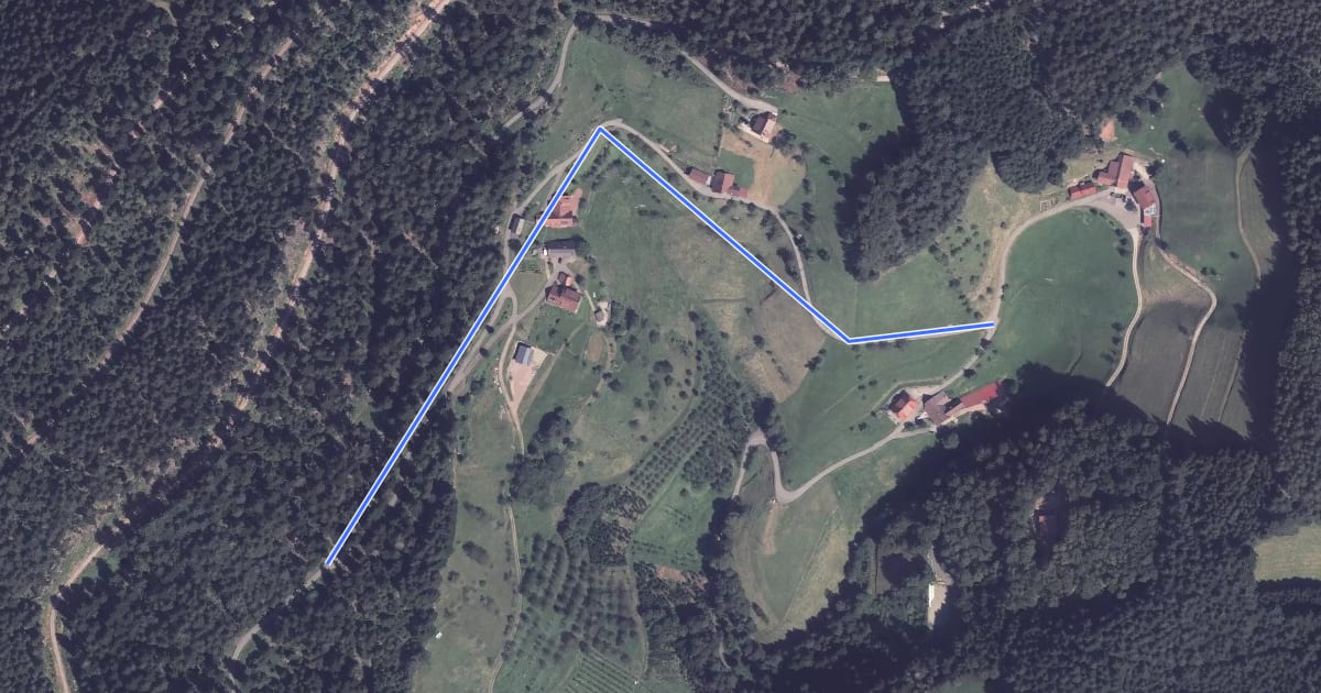 Маршрут Bästenbach Urbansebelweg - Hinter Bästenbach на спутниковом снимке
