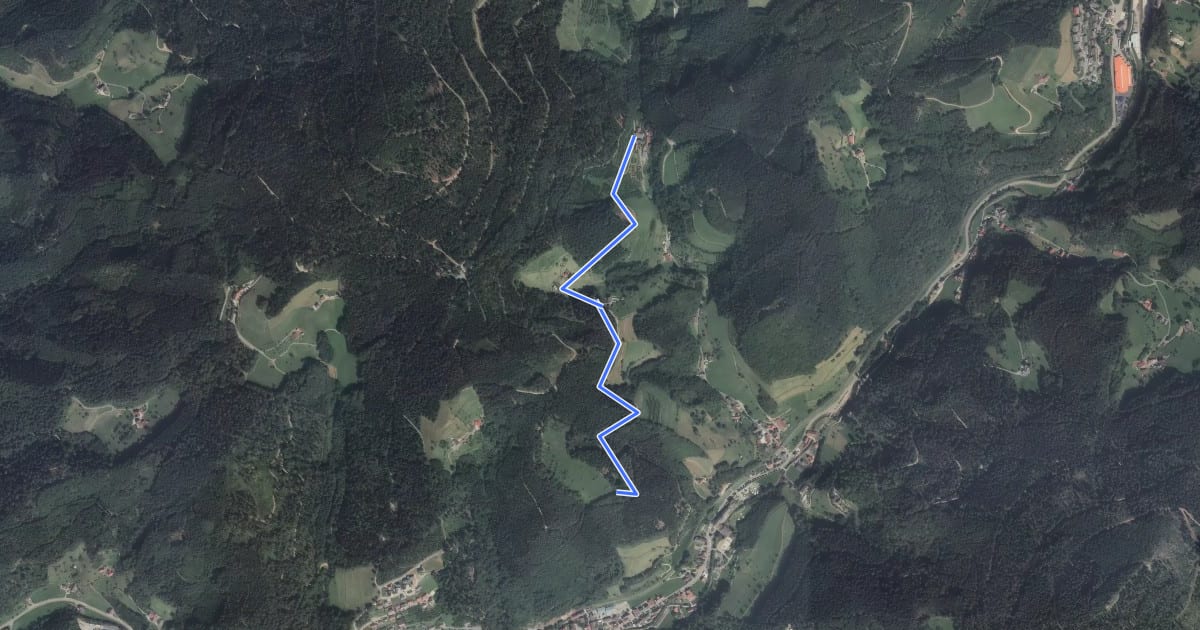 Маршрут Bästenbach Urbansebelweg - Wieseneck на спутниковом снимке