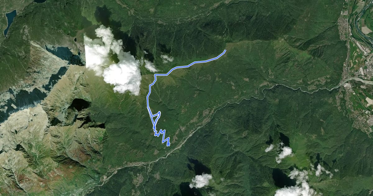 Маршрут B08 - Calasca Dentro - Passo di Salarioli - Croce del Cavallo - Alpi della Colma на спутниковом снимке