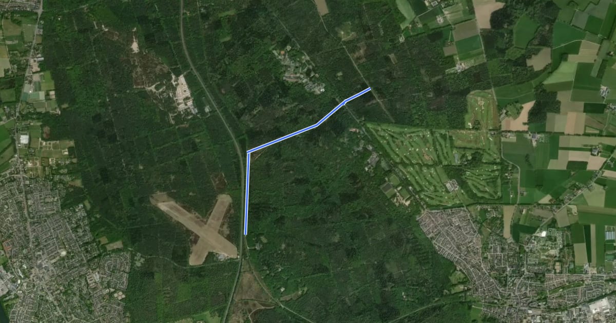 Маршрут B10-B25 на спутниковом снимке