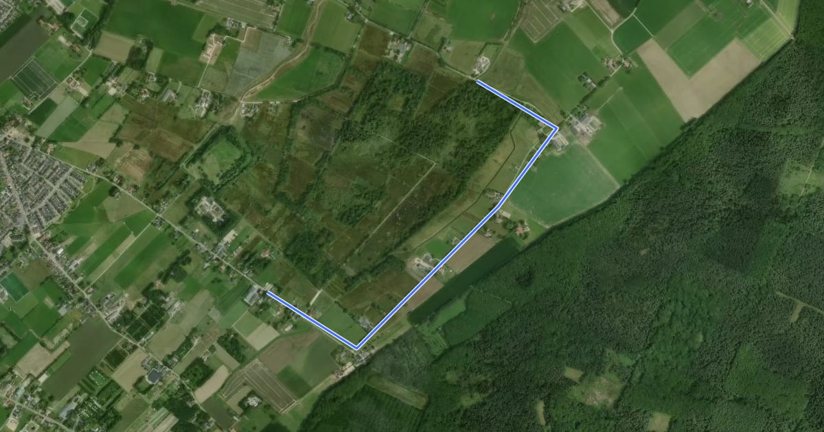 Маршрут B21-B58 на спутниковом снимке