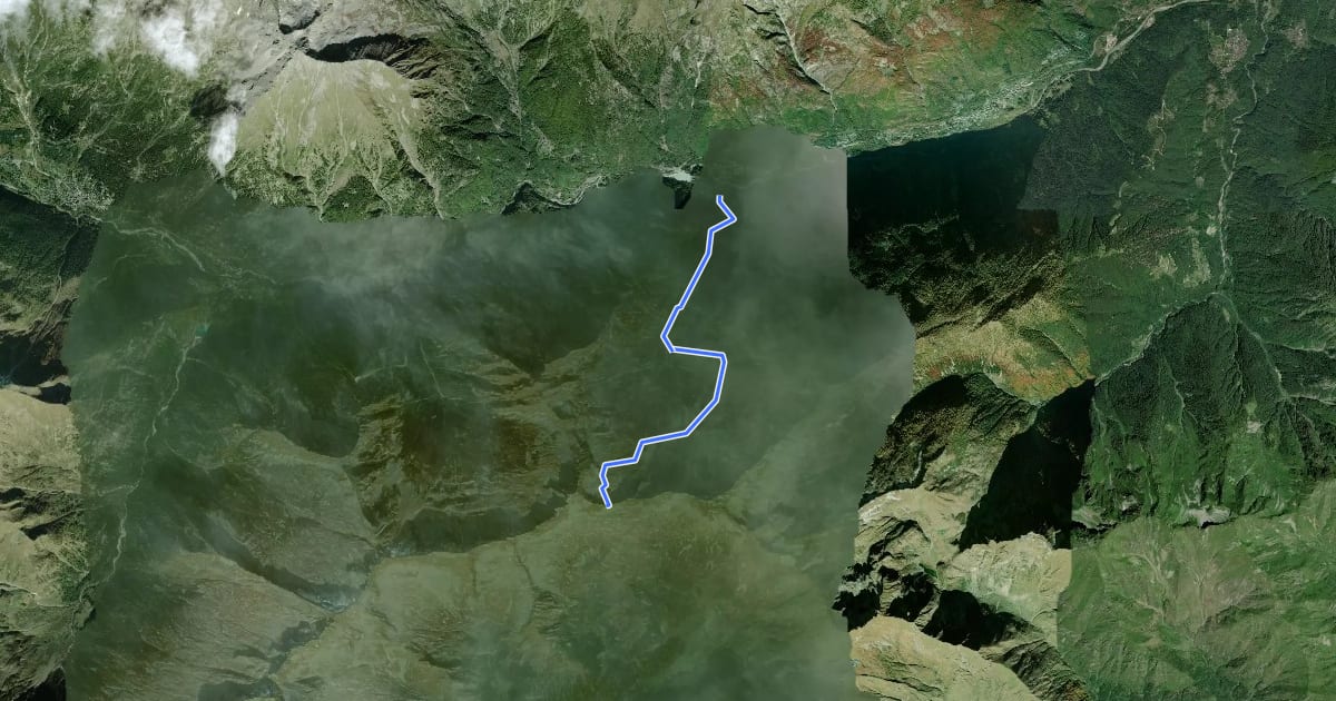 Маршрут B25 - Ceppo Morelli - Passo del Laghetto на спутниковом снимке