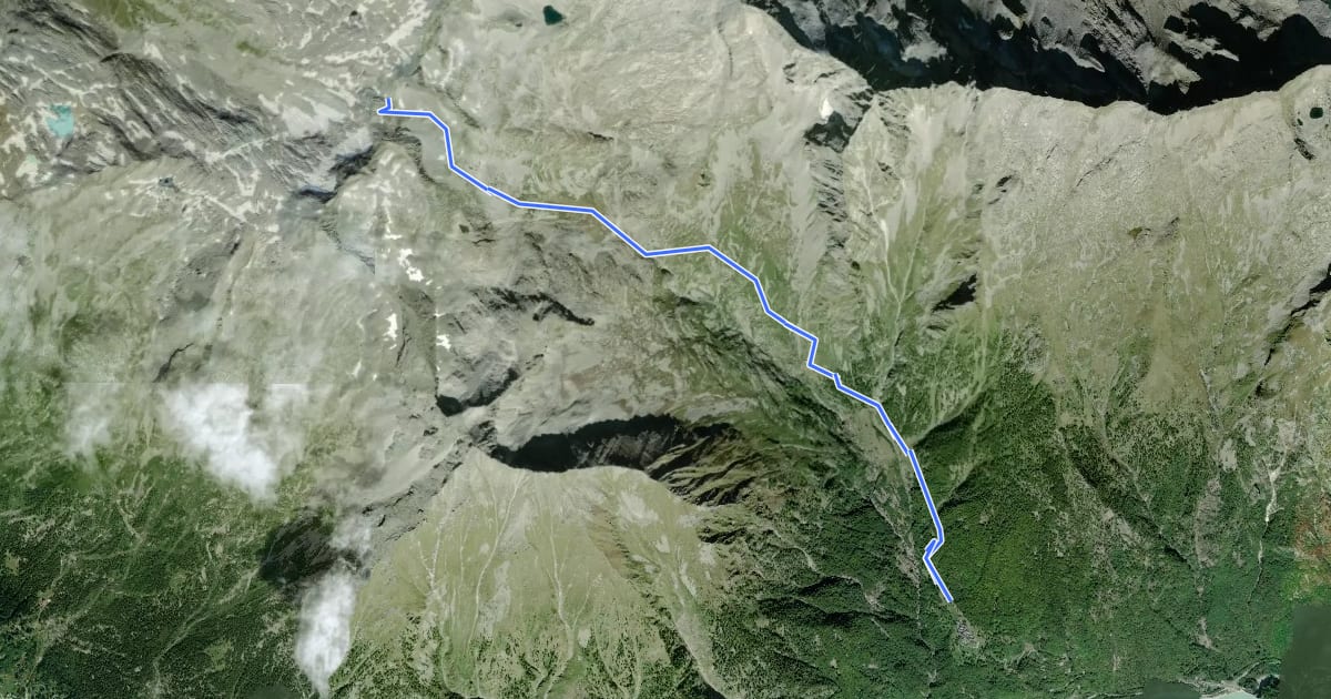 Маршрут B28 - Mondelli - Passo Mondelli на спутниковом снимке