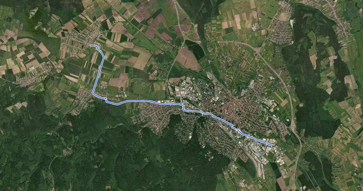 Маршрут B322 Sopron - Ágfalva - Schattendorf на спутниковом снимке
