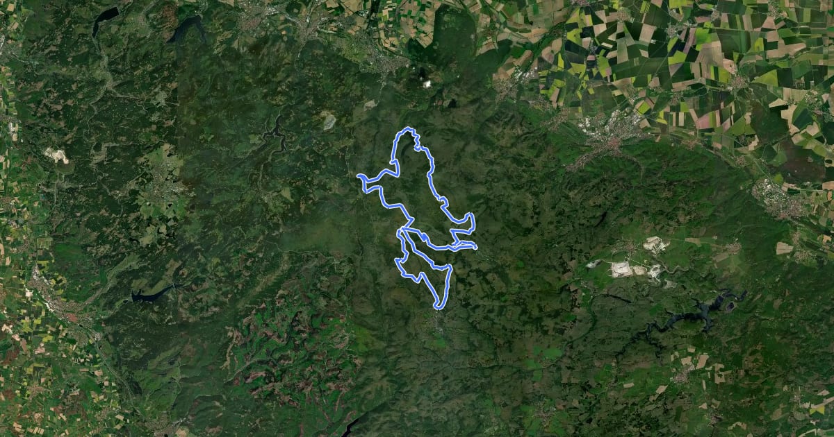 Маршрут B4 (Gipfelstürmer-Tour Brocken) на спутниковом снимке